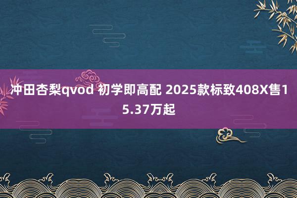 冲田杏梨qvod 初学即高配 2025款标致408X售15.37万起