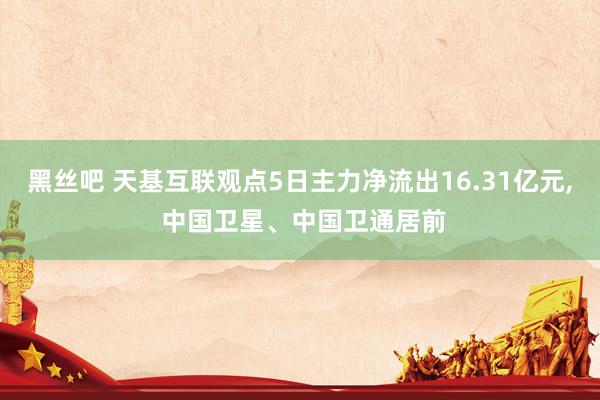 黑丝吧 天基互联观点5日主力净流出16.31亿元， 中国卫星、中国卫通居前