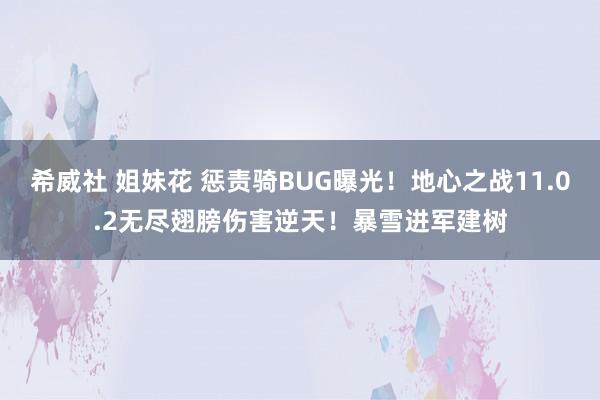 希威社 姐妹花 惩责骑BUG曝光！地心之战11.0.2无尽翅膀伤害逆天！暴雪进军建树