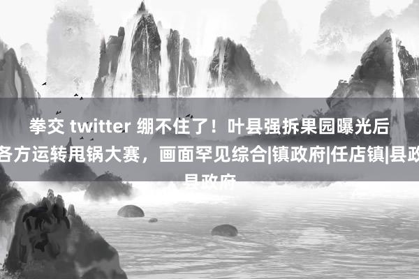 拳交 twitter 绷不住了！叶县强拆果园曝光后，各方运转甩锅大赛，画面罕见综合|镇政府|任店镇|县政府