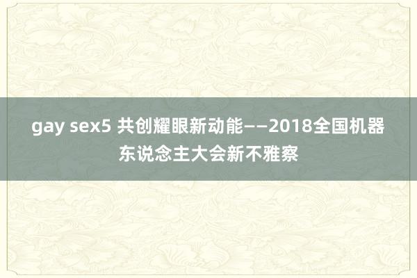 gay sex5 共创耀眼新动能——2018全国机器东说念主大会新不雅察